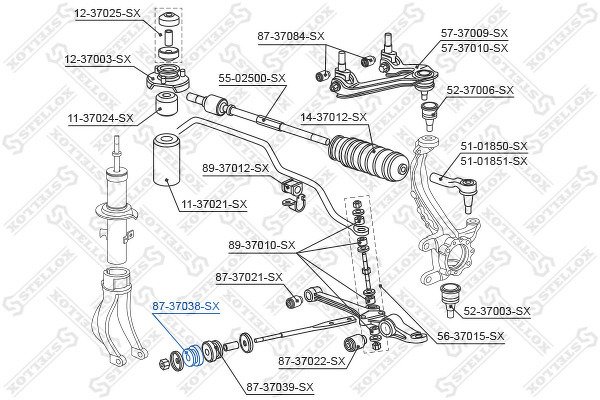 Сайлентблок растяжки рычага пер.Honda Accord all 90-98/Prelude all 92-96