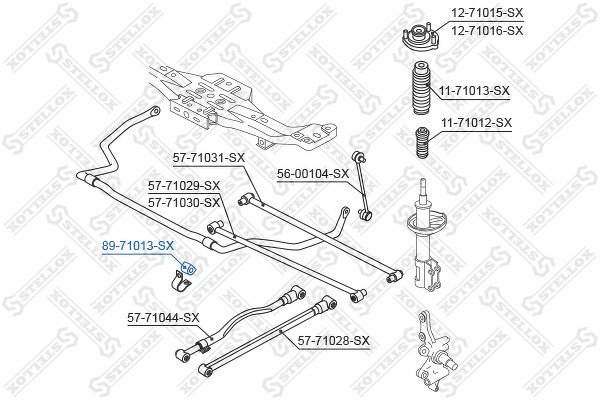 Втулка стабилизатора заднего центральная Mazda 323F 1.3-1.8 94-98/323 BJ 01>