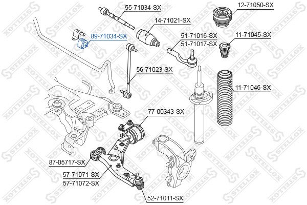 Втулка стабилизатора переднего центральная Mazda 3 BK all 03>