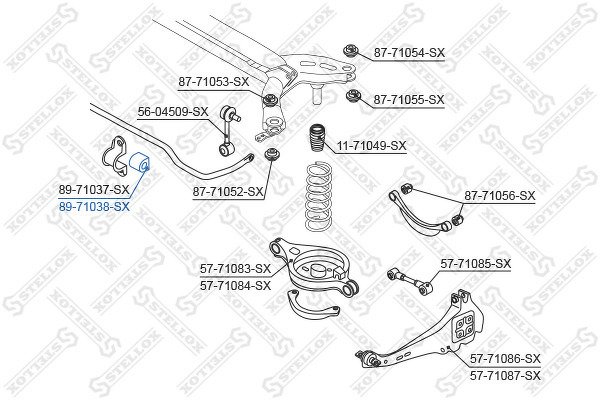 Втулка стабилизатора заднего центральная Mazda 6 GG all 03>