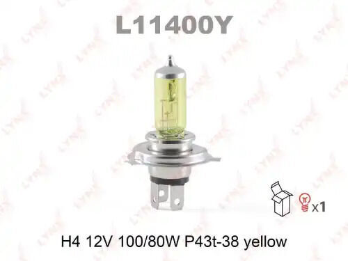 Лампа галогенная H4 12V 100/80W P43T-38 YELLOW