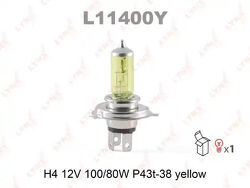 Лампа галогенная H4 12V 100/80W P43T-38 YELLOW