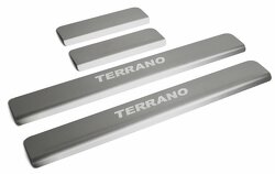 накладки на пороги нерж. сталь, 4 шт. Nissan Terrano III 14-17 17>