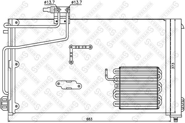 Радиатор конд. MB W203 2.0DCi-3.2DCi 00>