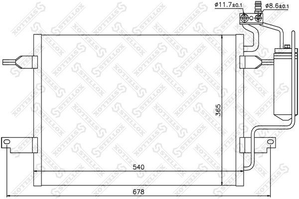 Радиатор кондиционера без осушителя Opel Meriva 1.4-1.8/1.7DTi 03>