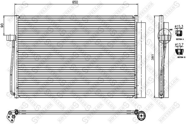 Радиатор кондиционера BMW E60/E61/E65 2.5D-4.0D 02>