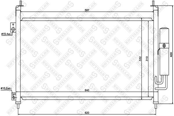 Радиатор кондиционера Honda Civic 1.4/1.8/2.2CTDi 06>