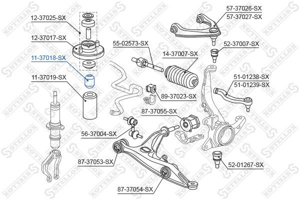 Отбойник амортизатора переднего Honda CR-V RD1/RD2 95>