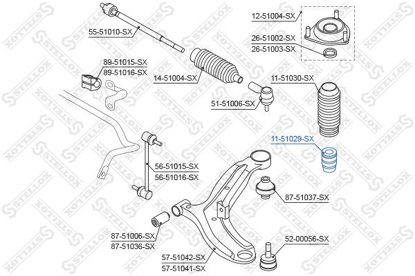 Отбойник амортизатора переднего Hyundai Getz 02>