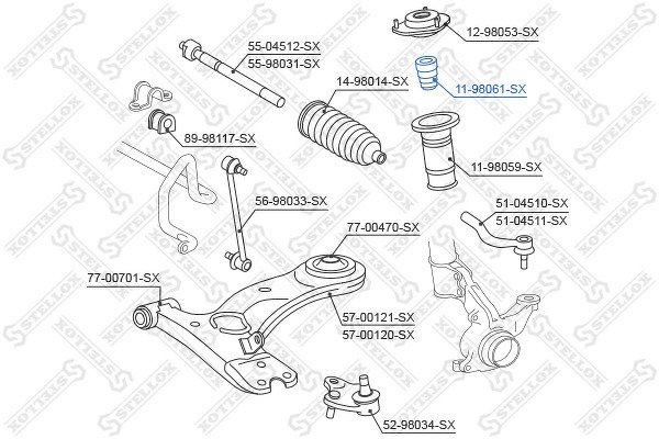 Отбойник амортизатора переднего Toyota RAV 4 ACA2#/CLA2#/ZCA2# 00>