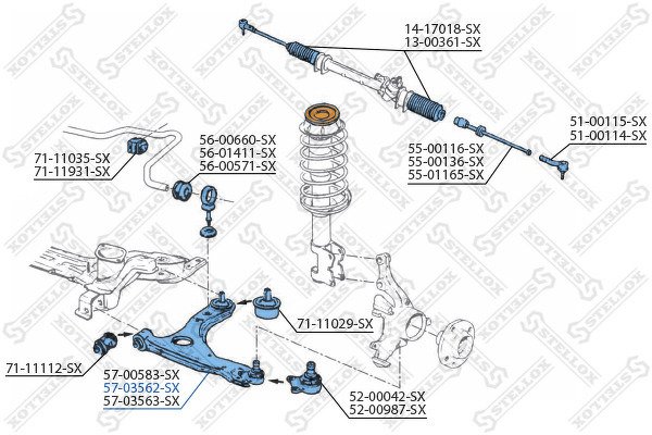 Рычаг нижний левый Seat Toledo, VW Golf/Vento 2.0 16V 91-99