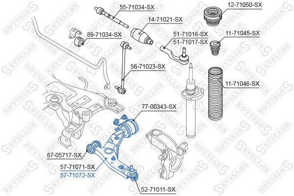 Рычаг правый Mazda 3 BK all 03>