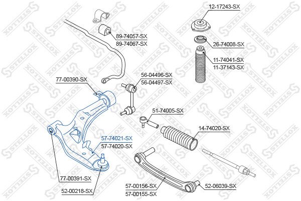 Рычаг нижний левый Nissan Almera all 00>