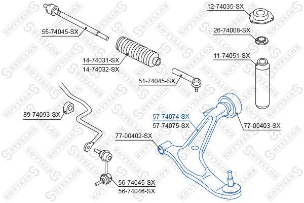 Рычаг правый Nissan X-trail T30 all 01>