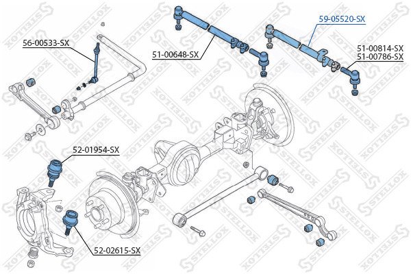 Тяга рулевая продольная LH Land Rover Discovery II all 94>