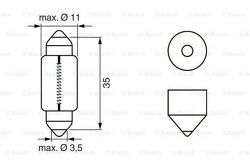 1 987 302 810_лампа! подсвет. номерного знака, C5W 12V (SV8.5-8) L=38 mm\