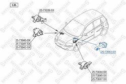 Подушка ДВС задняя Daewoo Kalos 02>