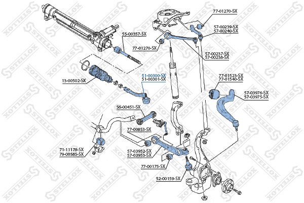 Наконечник рулевой левый Audi A4/A5 1.8TFSI-3.2FSi quattro 07>