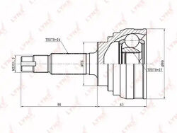 ШРУС наружный TOYOTA Camry/Vista 2.0 >94/Estima/Previa 2.4 93-99/Liteace/Townace 2.2 96> / Lucida/Emina 2.4 92-99