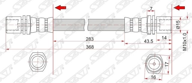 Шланг тормозной задний (Таиланд) TOYOTA CAMRY/VISTA/CARINA/CORONA 86-92 LH=RH