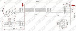 Шланг тормозной задний (Таиланд) TOYOTA ARISTO/CROWN MAJESTA/SOARER/LEXUS GS300/400/430/SC430 97- LH