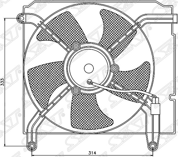 Диффузор радиатора в сборе DAEWOO/CHEVROLET LANOS 1997-