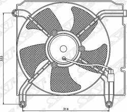 Диффузор радиатора в сборе DAEWOO/CHEVROLET LANOS 1997-