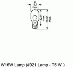 Лампа original line 1шт. (w16w) 12v 16w w2.1x9.5d