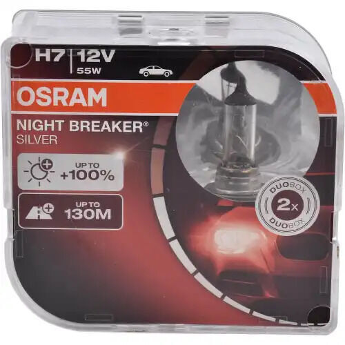 Лампа галогенная H7 12 V 55 W (PX26d) Night Breaker Silver +100% DuoBox (2 шт.)