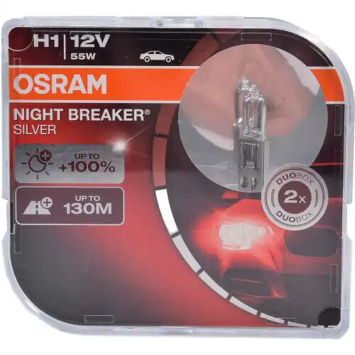 64150NBS-HCB_к-кт ламп NIGHT BREAKER SILVER! 2шт. (H1) 12V 55W P14.5s +100% света