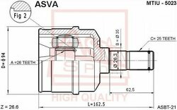 Шрус Внутренний Правый 26x35x25, ASVA, MTIU5023