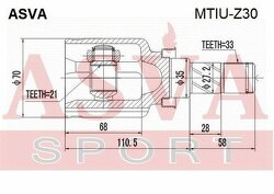 Шрус Внутренний 21x35x33, ASVA, MTIUZ30