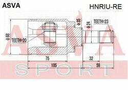 Шрус Внутренний Задний 20x35x23, ASVA, HNRIURE