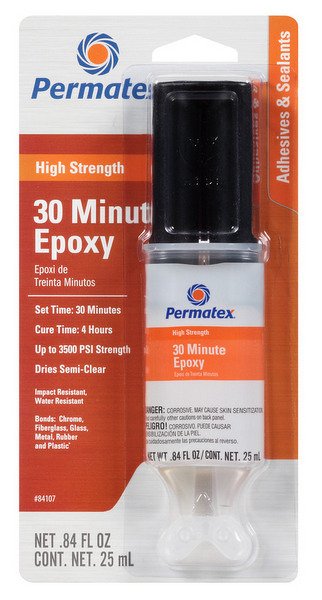 Клей эпоксидный многоцелевой прозрачный permatex perma poxy 30 minute crystal clear epoxy (0,025л), 84107