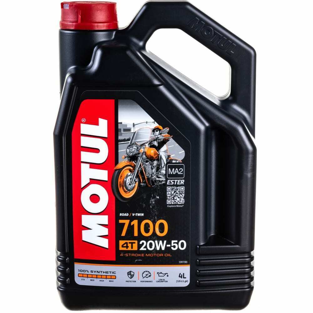 Motul 20w-50 7100 4t (4l) jaso ma2_масло моторное для мотоциклов api: sn, синт. harley davidson