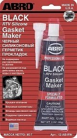герметик! прокладок силиконовый чёрный 85г ABRO