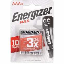 Батарейка max e92/aaa 4 шт/бл alkaline energizer