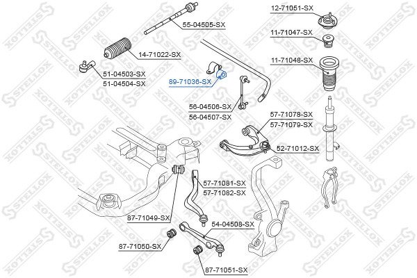 Втулка стабилизатора переднего центральная Mazda 6 GG/GY all 02>