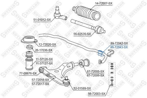 Втулка стабилизатора переднего центральная d23 Mitsubishi Carisma DA1A-DA5A 00>