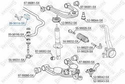 Втулка стабилизатора переднего центральная Toyota 4 Runner #ZN18#/Land Cruiser 95-02