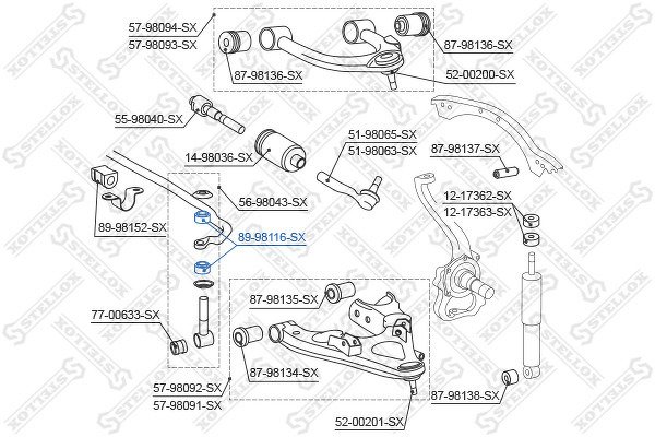 Втулка тяги стабилизатора Toyota 4 Runner #ZN18#/Land Cruiser #J9#/#J100 95>