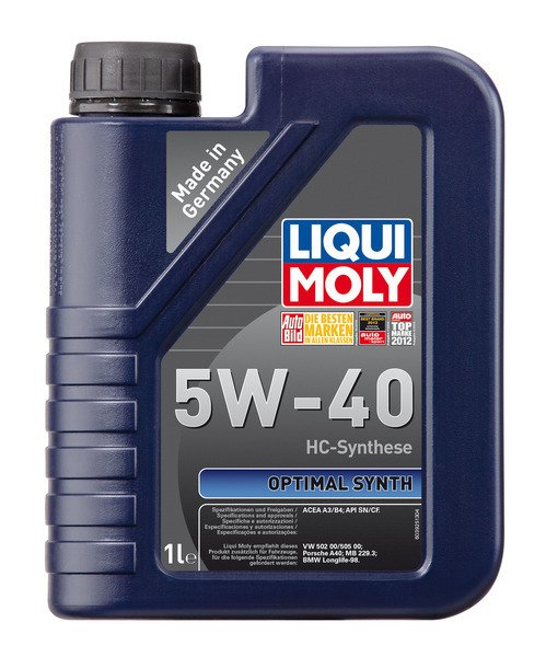 LiquiMoly НС-синт. мот.масло Optimal Synth 5W-40 CF/SN A3/B4 (1л)