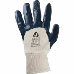 Защитные перчатки с частичным нитриловым покрыт, подкл.100% хлопок,цвет оранжев., размер m/12/