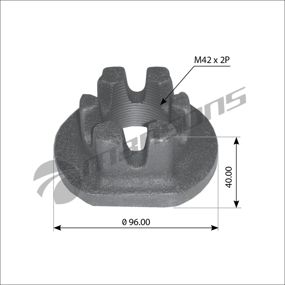 ГАЙКА КОРОНЧАТАЯ СТУПИЦЫ M42X2