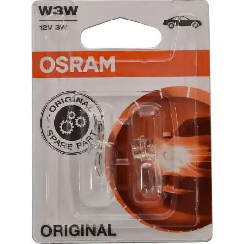 Лампа автомобильная osram w3w (w2.1*9.5d) 12v, 282102b, 2 шт