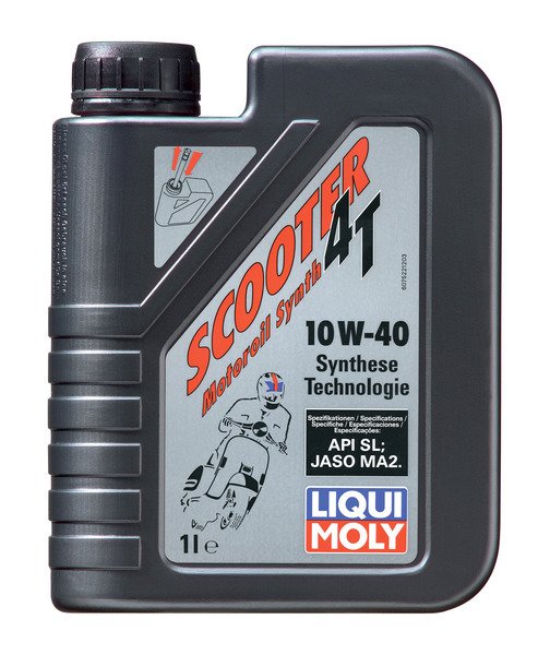 LiquiMoly НС-синт. мот.масло д/скутеров Motorbike 4T Synth Scooter 10W-40 SN Plus MA2 (1л)