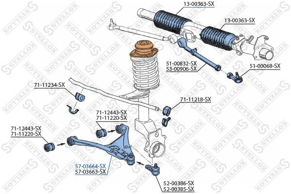 Рычаг левый Audi 80 all 91-96