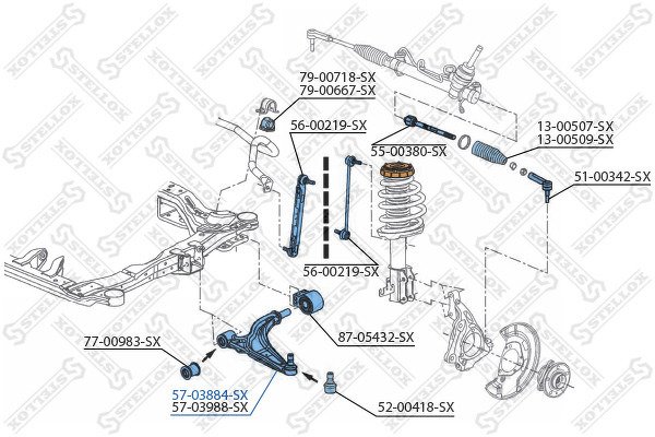 Рычаг левый Opel Insignia all 08>