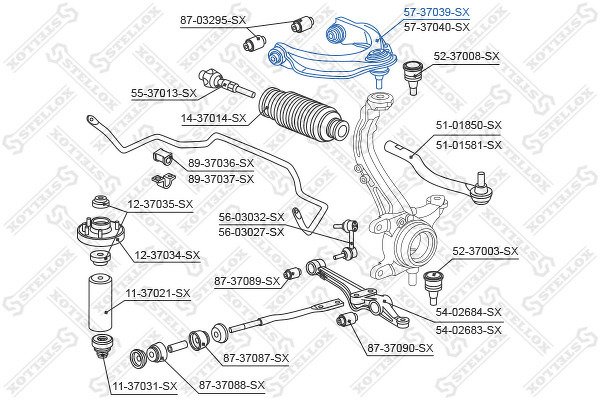 Рычаг верхний левый Honda Accord 98>