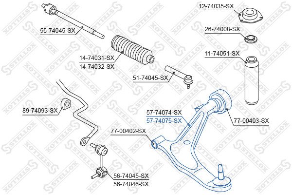 Рычаг левый Nissan X-trail T30 all 01>